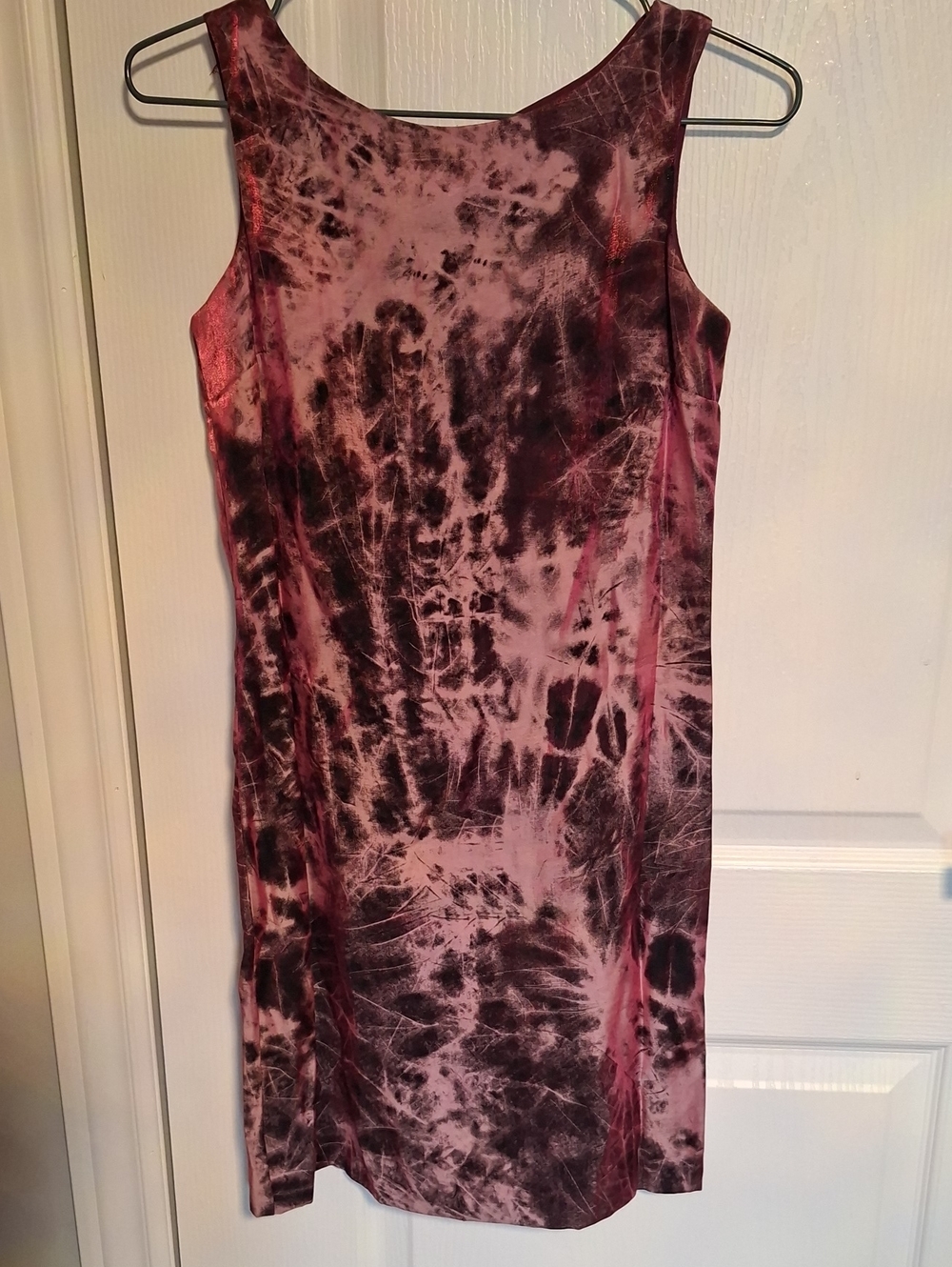 J.k.Collection Tie-Dye Sleeveless Pink and Black Shift Dress